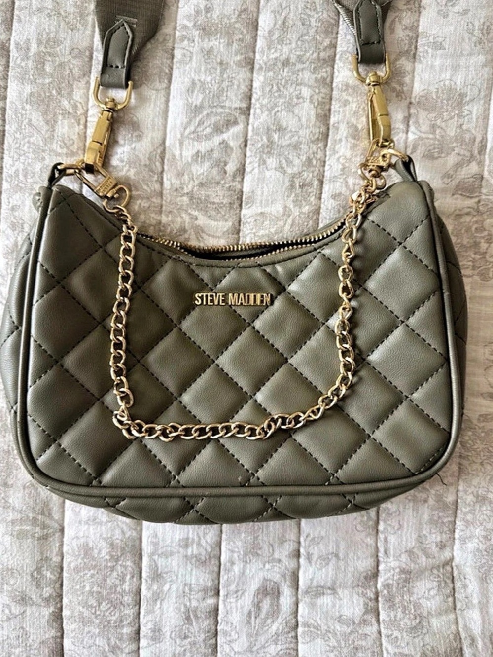 Steve Madden Bniko Quilted Crossbody Bag Shoulder Bag in Green